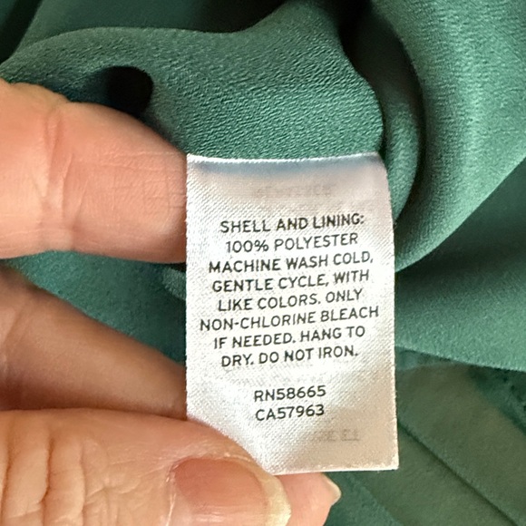 Halogen Jade Green Pleated Sleeveless Blouse, Size Large - Picture 6 of 6